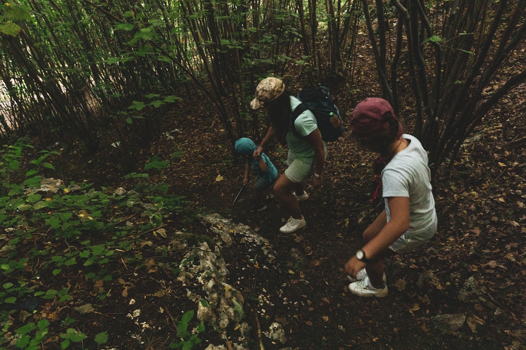 group friends hiking trail laughing - Camino de Santiago