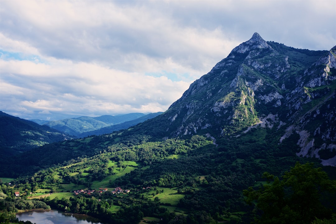 mountain hiking trail green asturias spain - Camino de Santiago